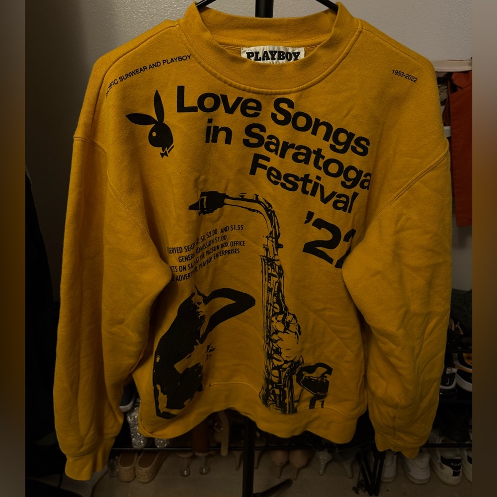 PLAYBOY Yellow Graphic Crewneck